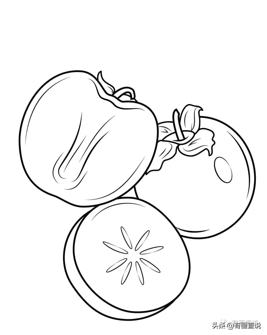 儿童画简笔画临摹素材52张:水果系列画法,收藏备用,在家学画画