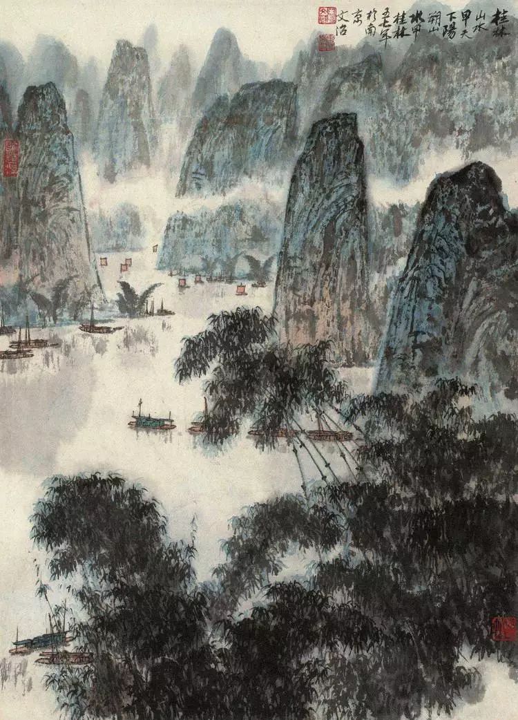 日出江花红胜火，春来江水绿如蓝，面对画中景，能不忆江南？