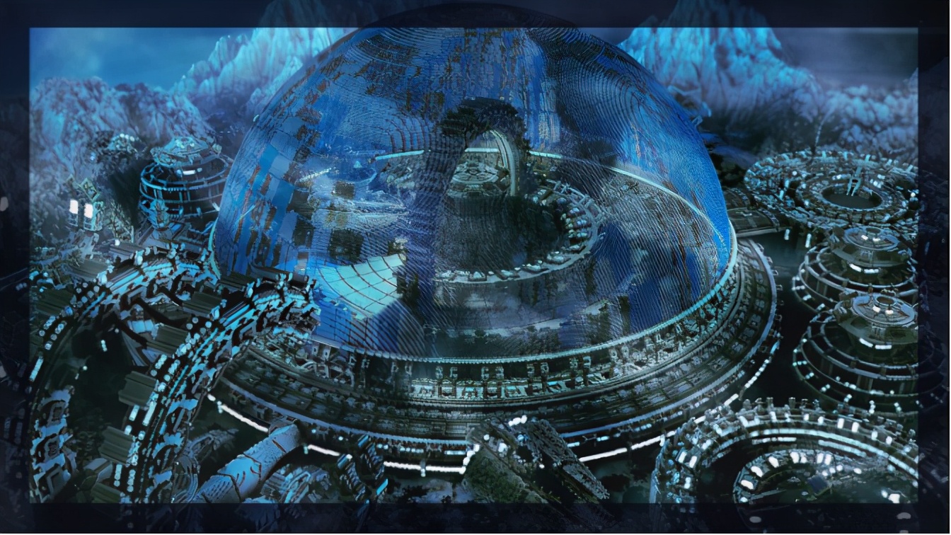 牛上天《我的世界》大神建造巨型太空基地get另类空岛生存玩法