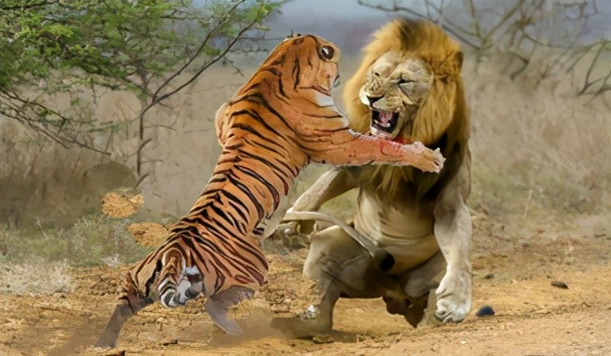 土耳其老虎有秒杀狮子的技能？狮子啥时候成了老虎的口粮之一了？