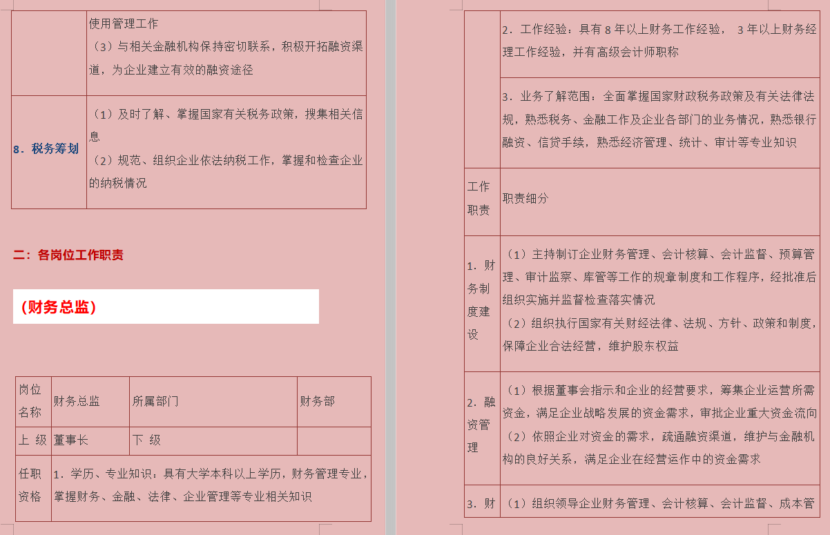 最新精简版会计工作各岗位工作职责一览表，财务人员可收藏备用
