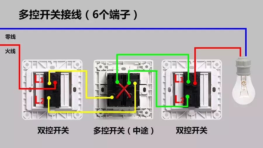 墙壁开关插座安装接线图解