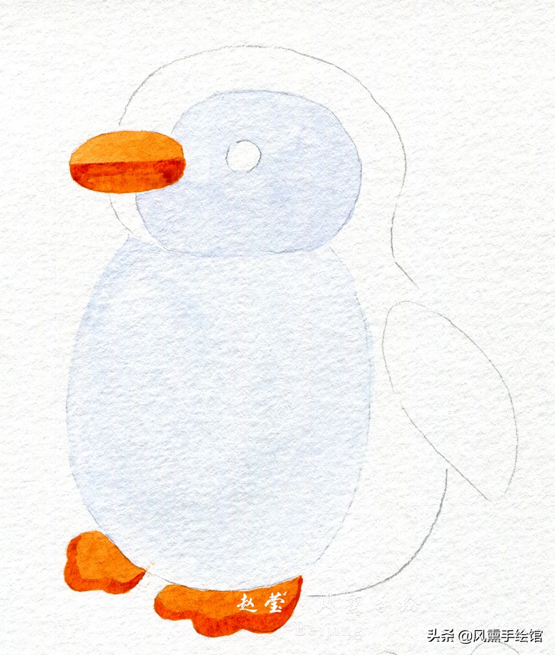 水彩简笔画——企鹅玩偶轻松学