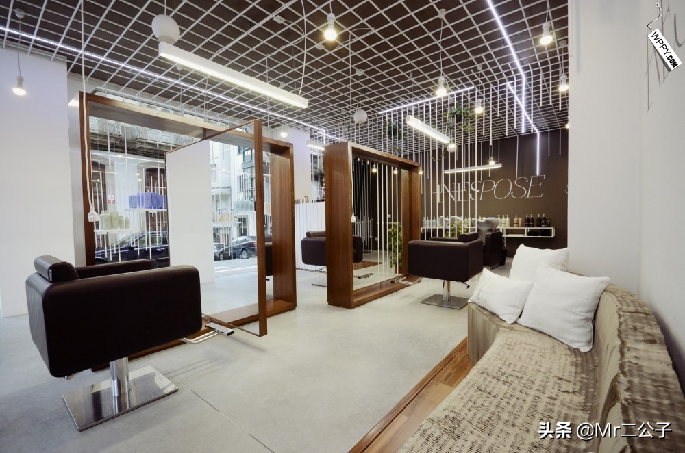 沙龙店设计篇 ｜ 国外美容美发理发店 线条交错艺术 店面设计实景