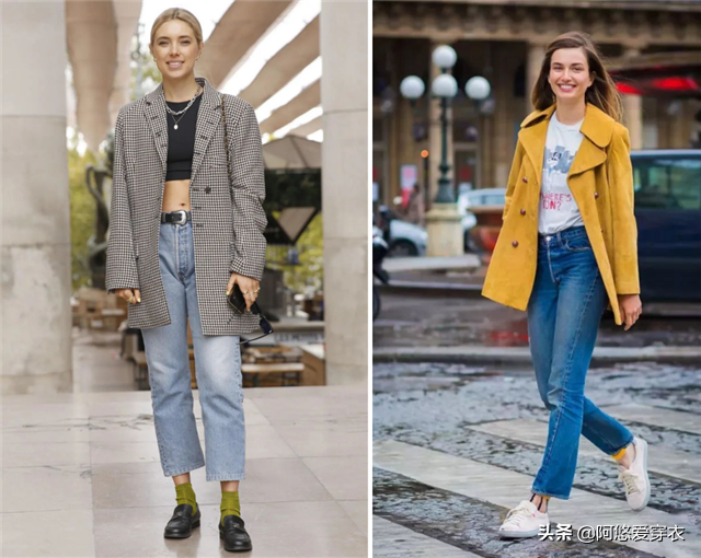 露脚踝过时了，今年流行“九分裤+长袜”这样搭，小个子穿特显高