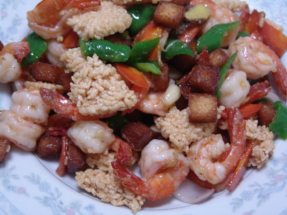 图片[1]-【番茄虾仁锅巴】做法步骤图 营养丰富又好吃 孩子-起舞食谱网