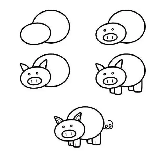 简笔画|猪年就要画小猪,步骤超详细,一学就会,快为宝宝收藏!