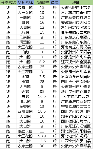 12月10日肉鹅价格多少钱一斤？全国各地区肉鹅最新收购价行情