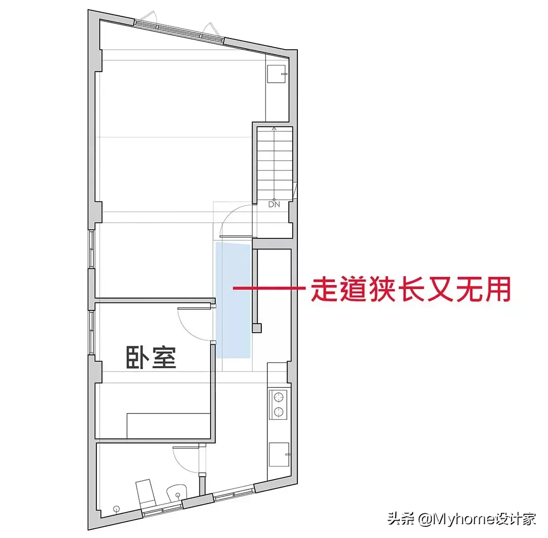户型差能住吗?平面图拿来改!破解无用长走道,还多5倍大更衣室