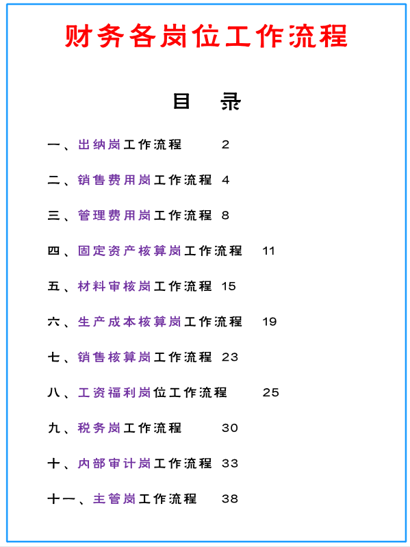 会计不知道自己每天该做什么？财务各岗位工作流程赶紧拿走