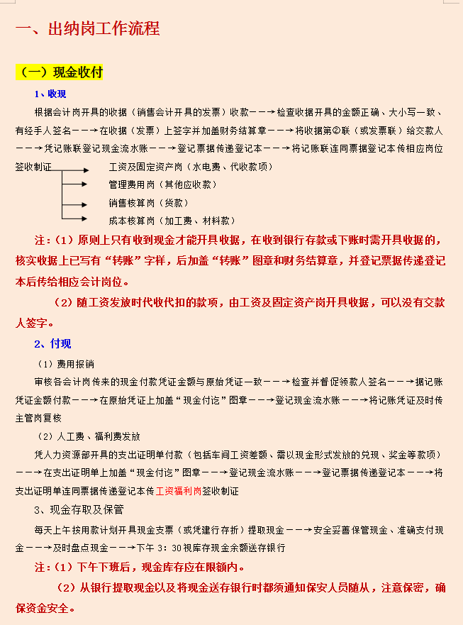 会计刚入职不知道该干啥？财务部各岗位说明书+工作流程，太详细