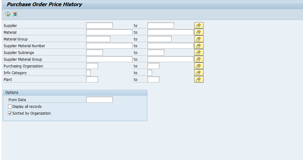 SAP MM ME1P查詢採購訂購訂單價格歷史