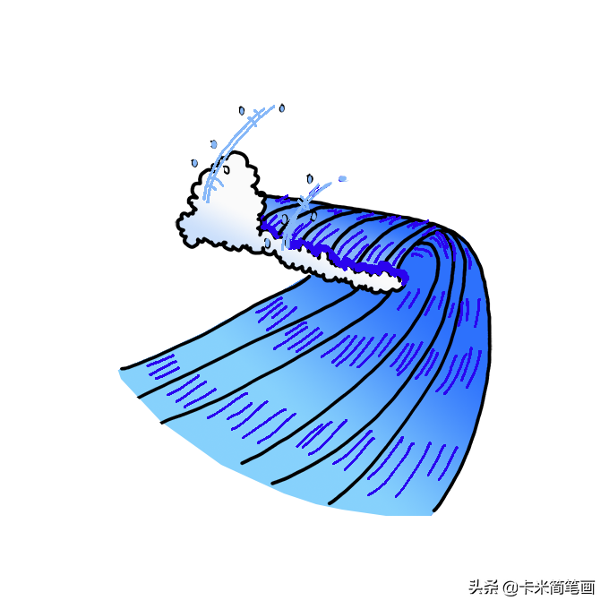 简单的海浪简笔画教程海浪简笔画简单步骤