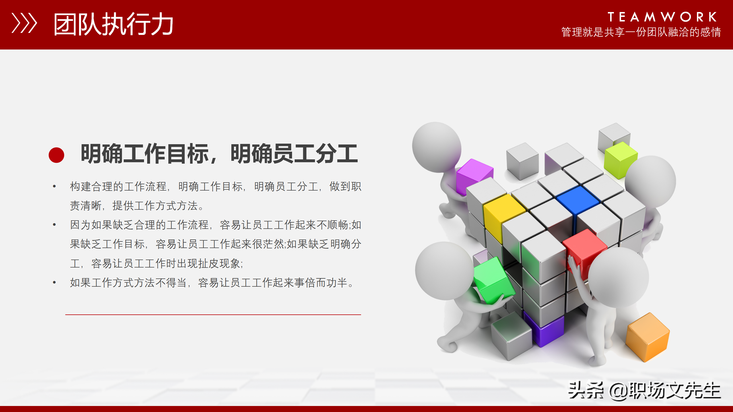 团队能量积聚于一体，37页团队管理培训课件，管理人员带头作用