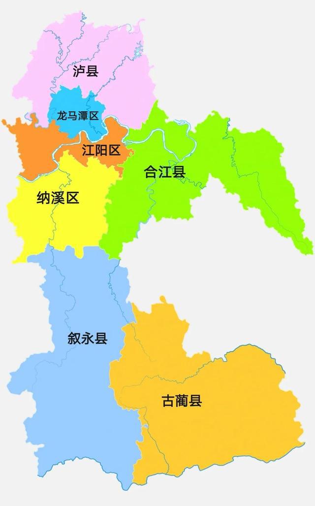 四川古蔺县(泸州人口分布图:江阳区7616万,古蔺县652万)