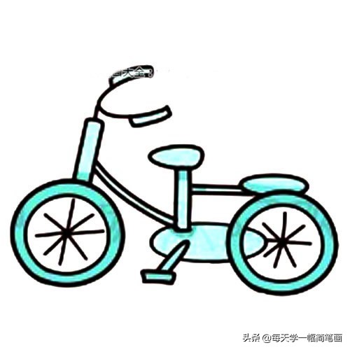 每天学一幅简笔画--自行车简笔画步骤图解教程