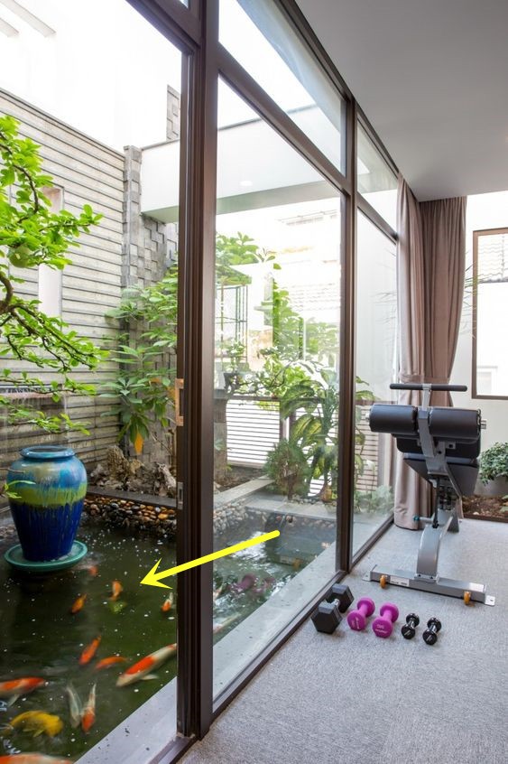 没有院子那就在阳台上挖鱼池，做好双重防水，造景瀑布好惬意享受