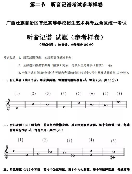 「高考2021」各省音乐统考试题公布，你能得多少分？