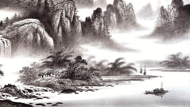 陈子昂《春夜别友人》：明月隐高树，长河没晓天