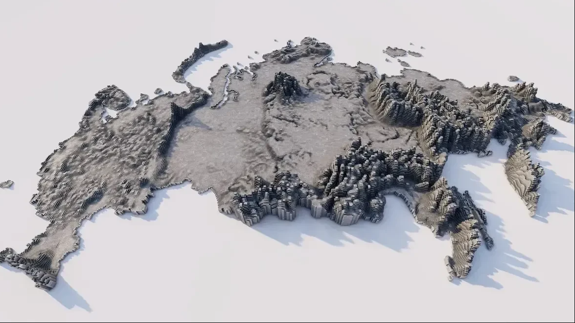以另一种视角看地图：世界各地区、国家3D可视化地形图