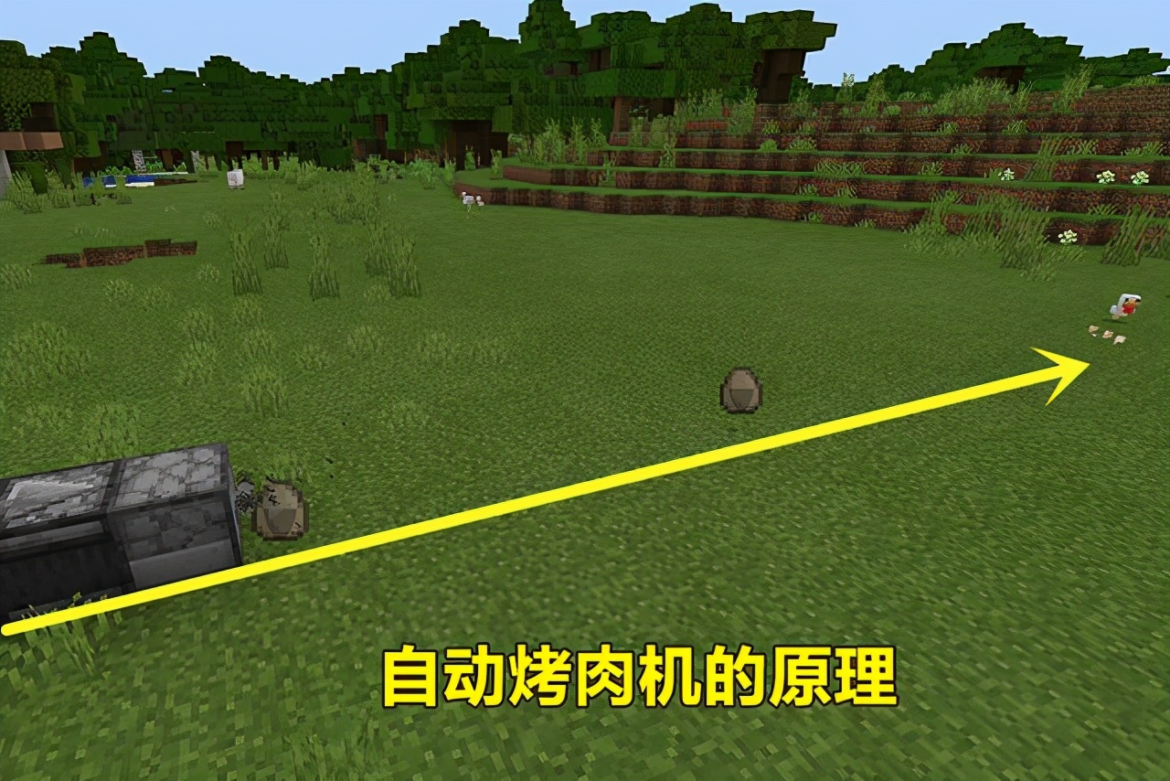 我的世界：设计巧妙的小鸡农场，从鸡蛋到熟鸡肉，全自动化运行