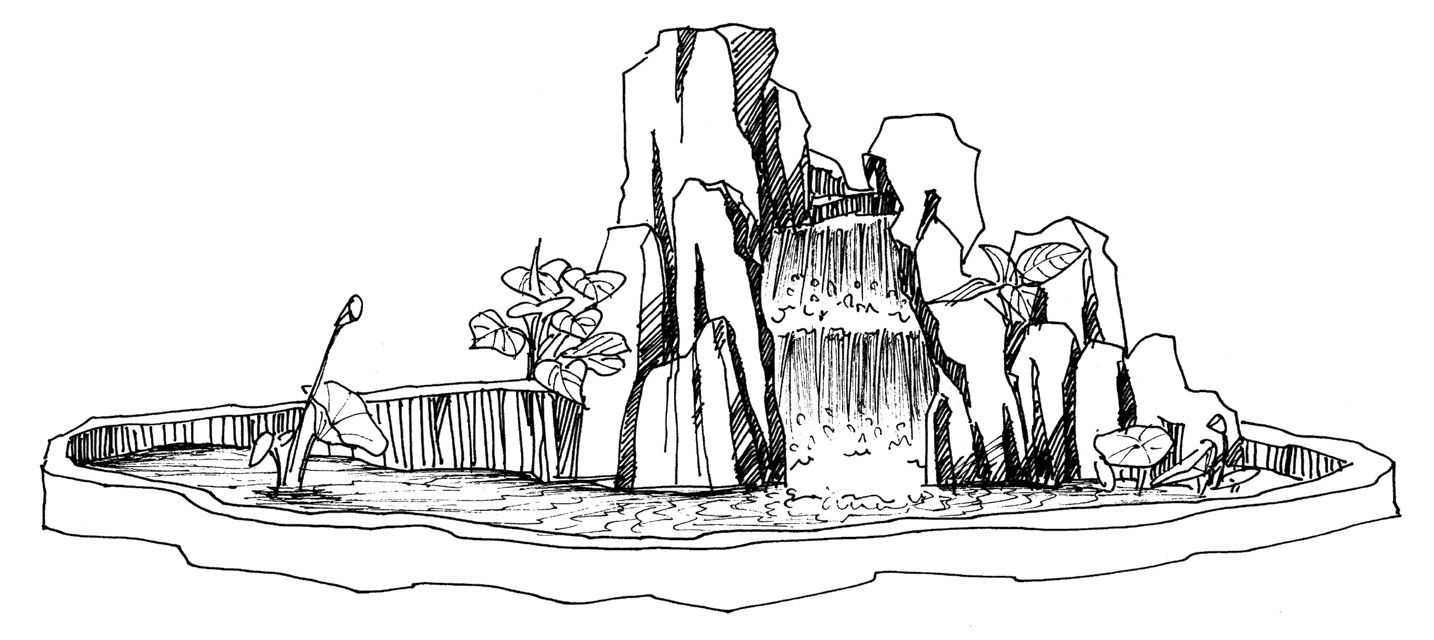 零基础速写教程:分步骤讲解假山速写画法,简单易学,快来临摹吧