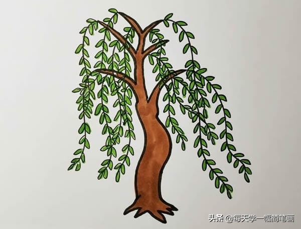 柳条怎么画,简单柳条怎么画