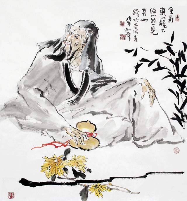 最后陶渊明开创了田园诗流派,他在田园山水间找到了归属,这种情感也