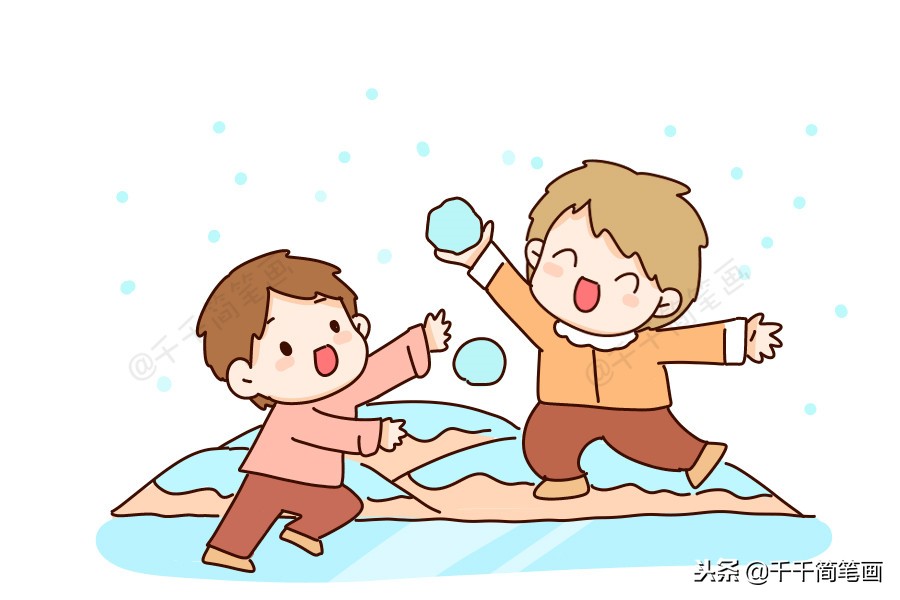 冬天到了可以干什么简笔画(冬日雪景简笔画)