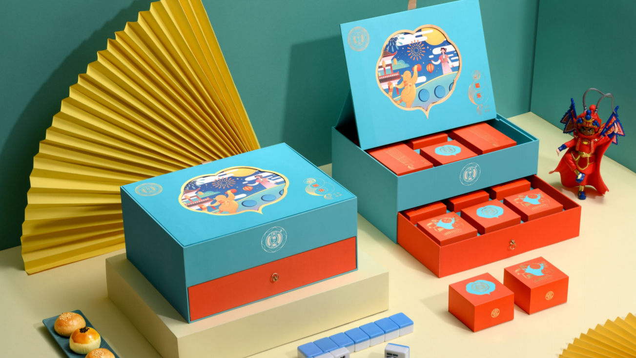 美益丰包装2021年天伦之乐月饼礼盒设计效果图