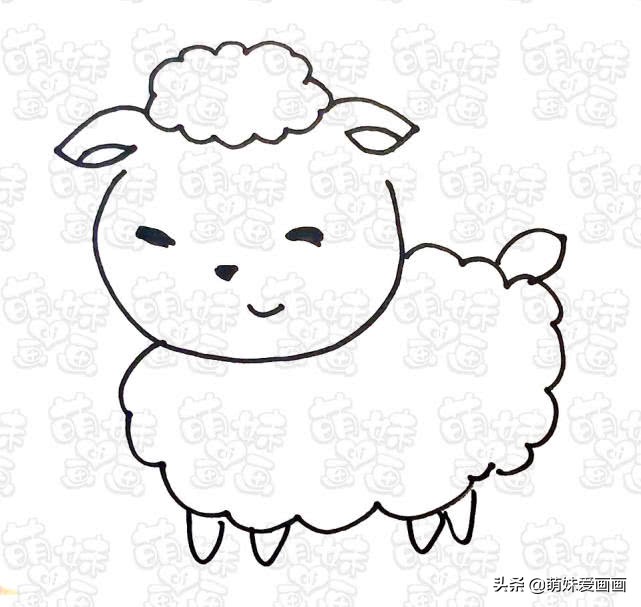 画一只小羊 简单图片