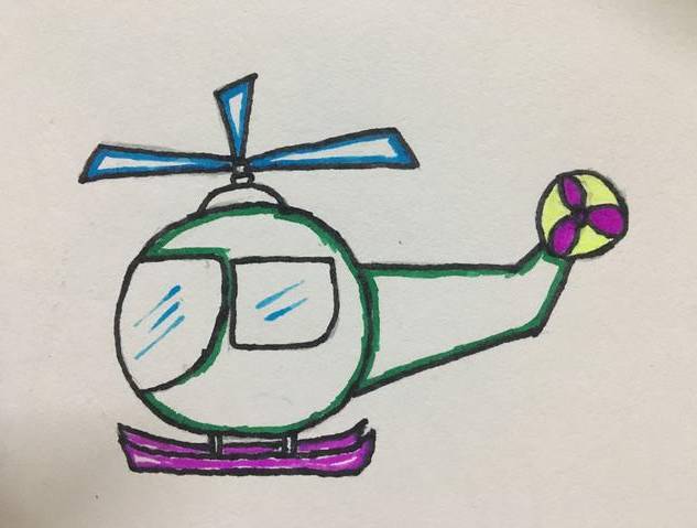 【简笔画】 炫酷的直升飞机绘画教程, 分分钟学会