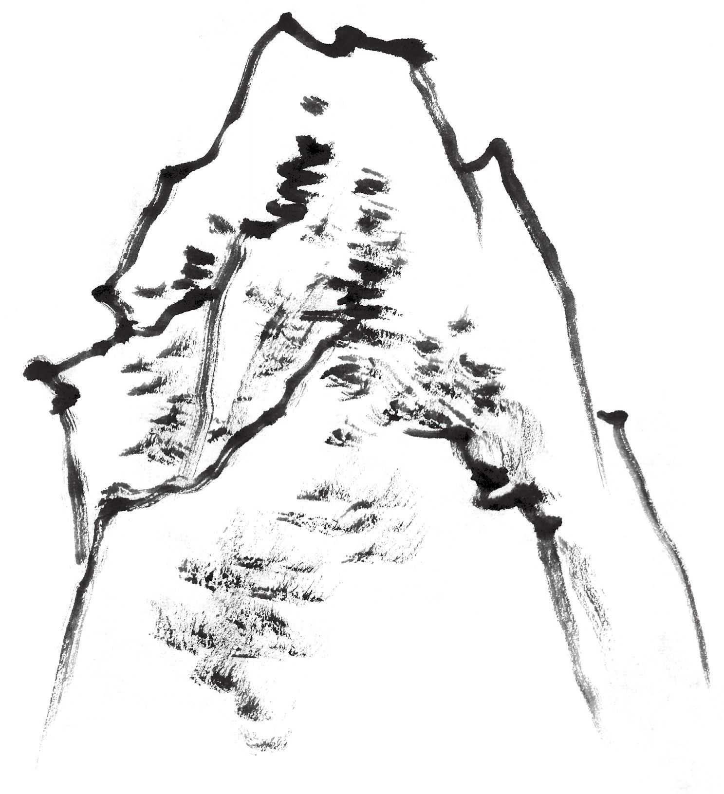 一座山的画法图片
