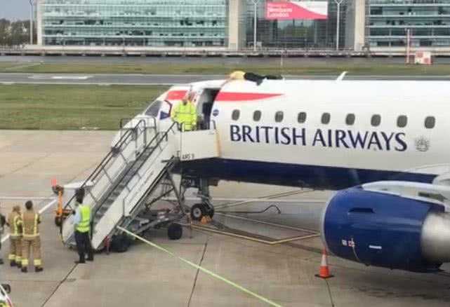 自己粘的(环保主义者进攻伦敦机场，一名残疾人将自己粘在飞机顶部随即后悔)