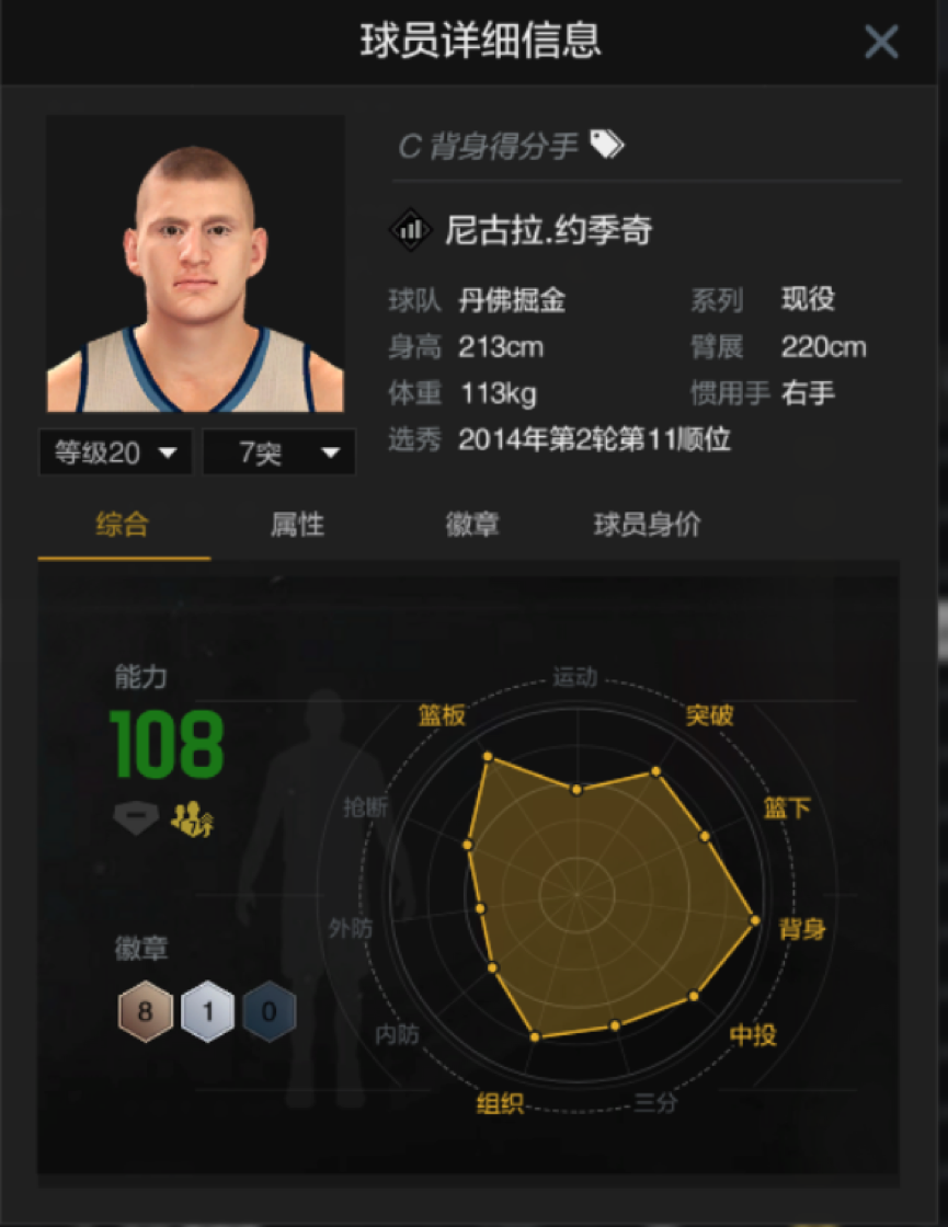 nba2kol2羁绊有哪些(2KOL2球员鉴赏｜掘金的“最强大脑”—尼古拉·约季奇)