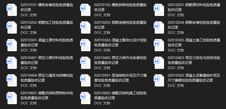 工程施工质量验收规范实施指南，及检验批质量验收记录（已分类）