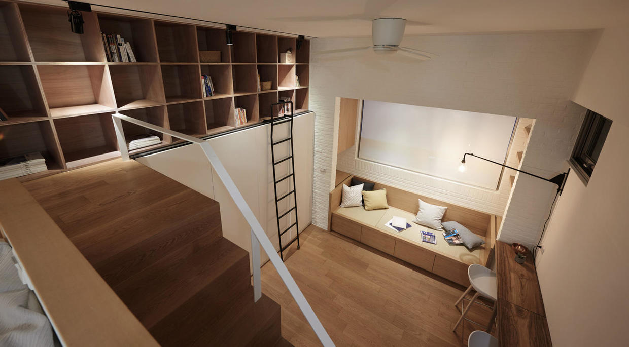 晒晒22平loft公寓设计，层高3.3m，装修好空间大一倍，真心好看！