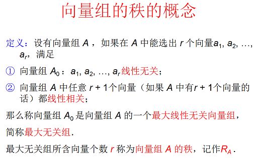 向量组的线性相关性