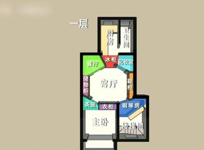 上海62㎡奇葩户型，设计师打造独特八角厅，让家里每1㎡都不浪费