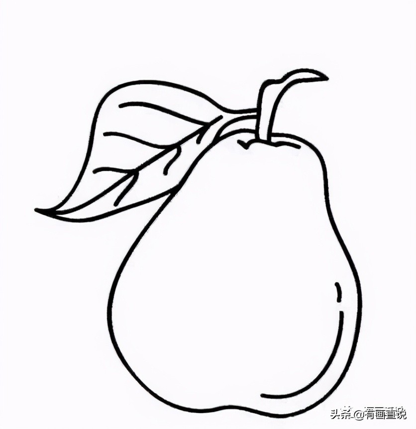 儿童画简笔画临摹素材52张:水果系列画法,收藏备用,在家学画画
