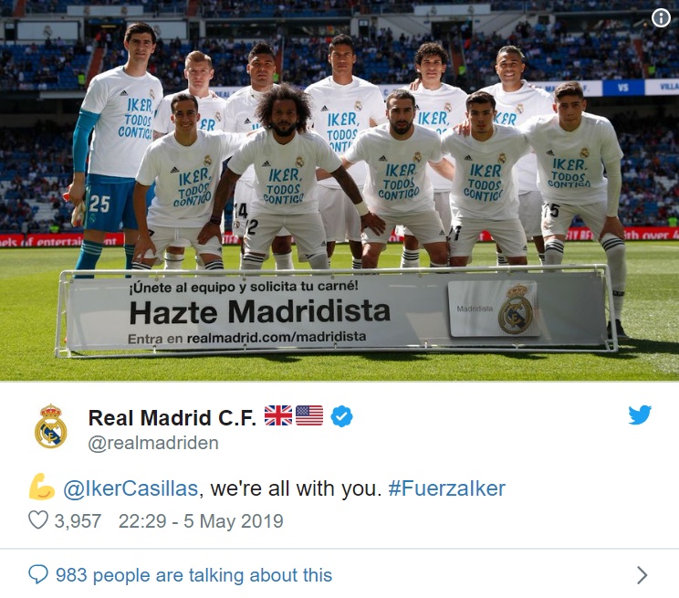 卡西发推祝贺黄潜（泪崩！皇马球员及球迷喊话卡西：加油，永远的队长！）