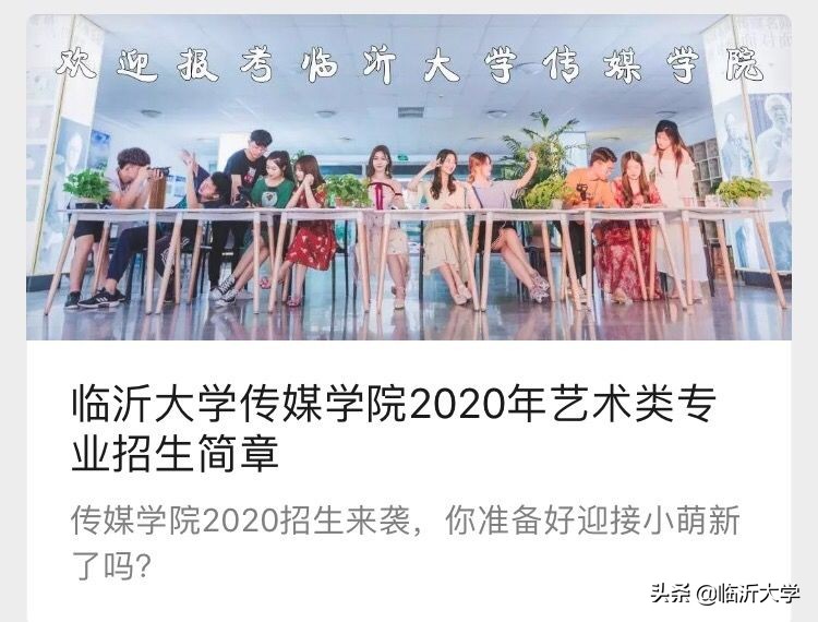 权威发布，临沂大学2020年艺术类专业招生计划