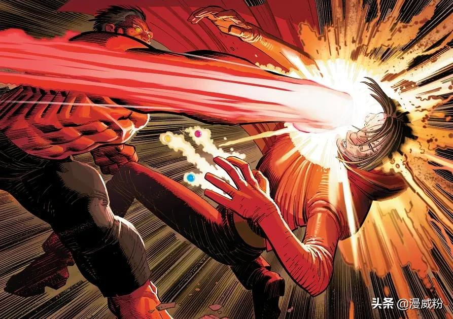 钢铁侠第一次使用无限手套，跟《复联4》的结局完全不同