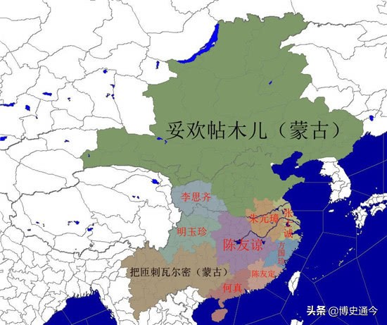 陳友諒的地盤遍及江,楚