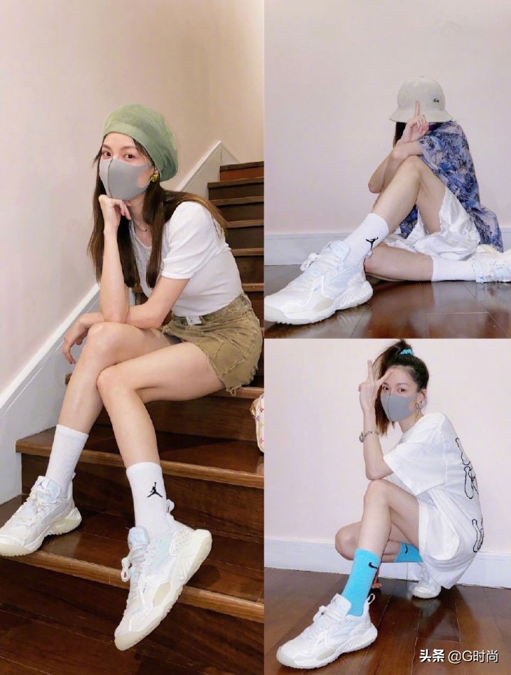 钟楚曦的私服街拍，同一双鞋搭配出三身不同造型，太会穿搭了吧