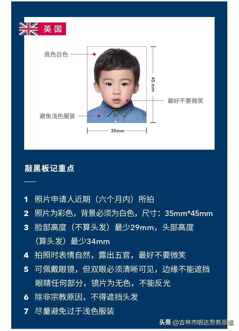 最新各国签证照片要求！
