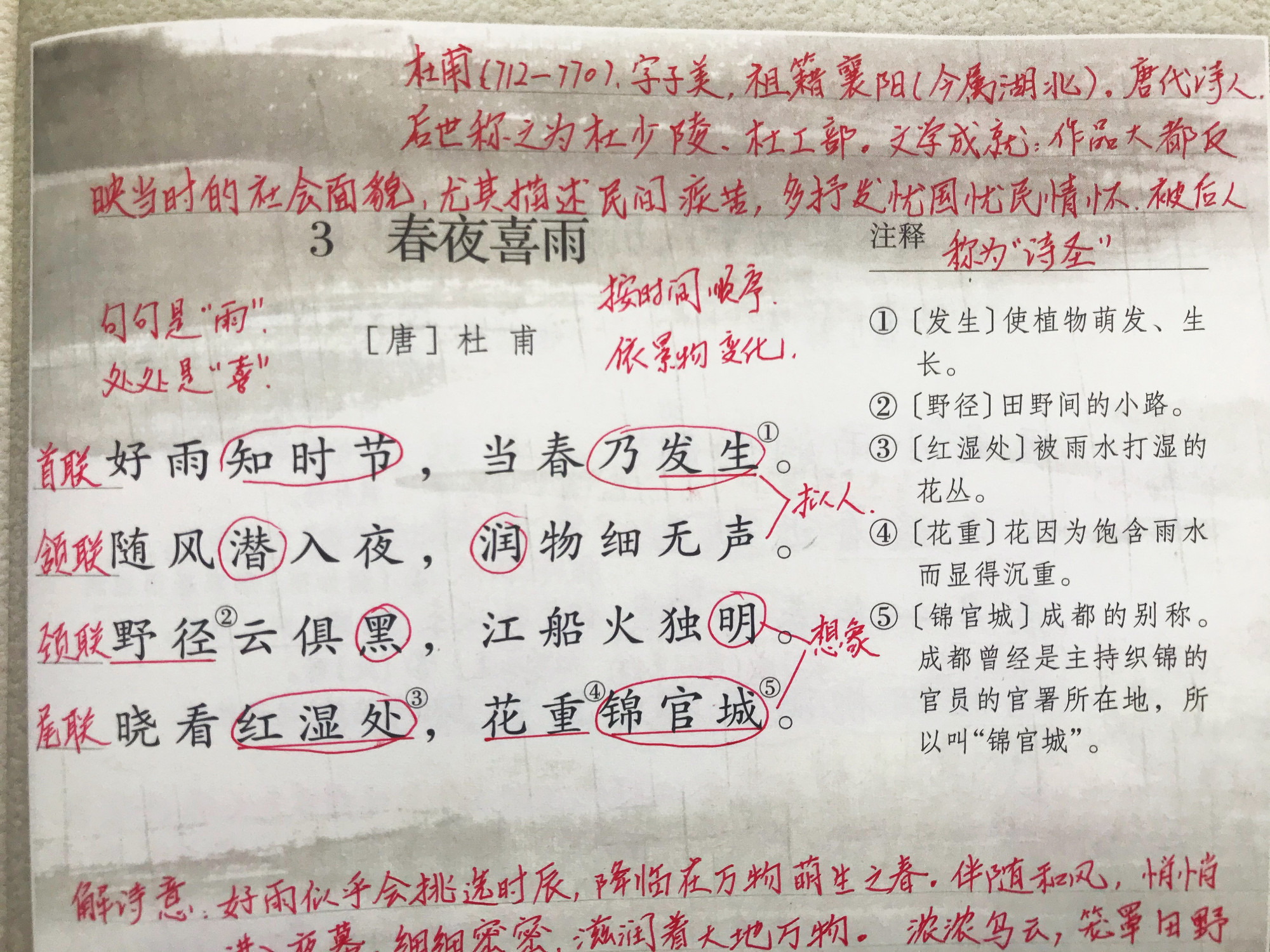 六年语文《春夜喜雨》，资深语文教师讲解古诗词诵读