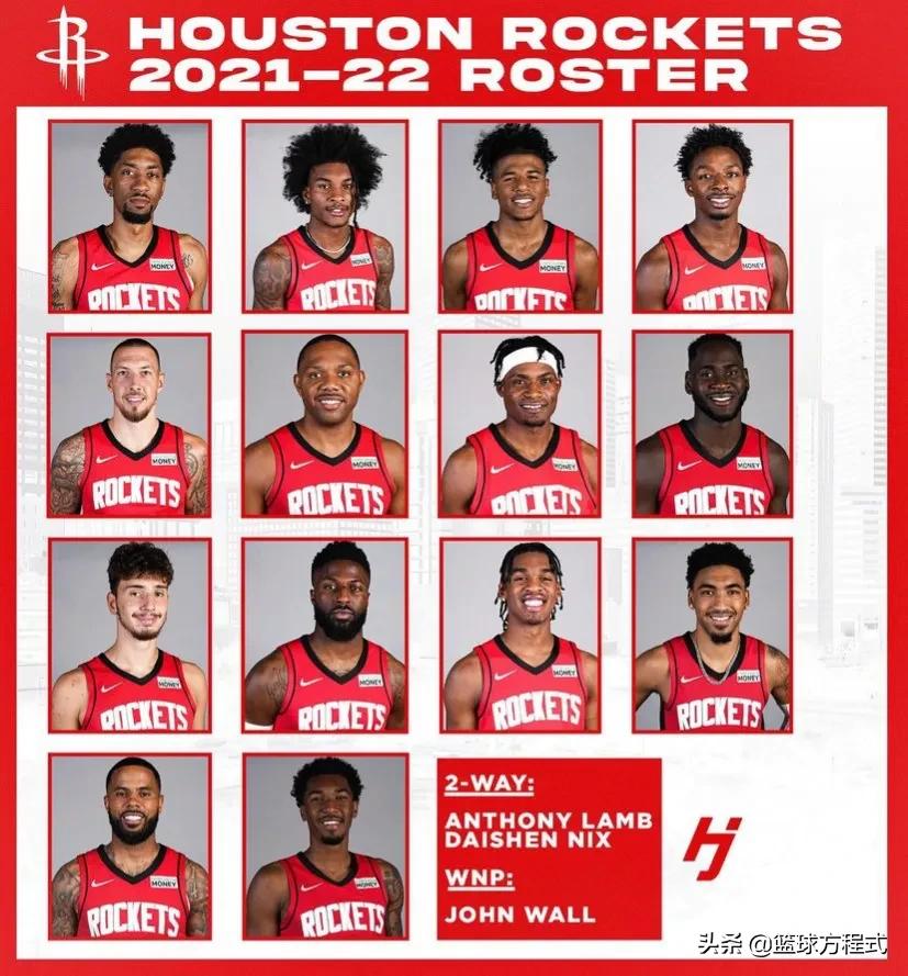 2022nba火箭有哪些队员（休斯顿火箭队发布2021-2022赛季球队全新阵容名单）-趣拿体育