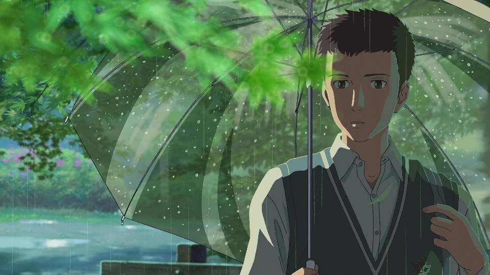 在《言叶之庭》中,雪野吟出那句《万叶集》里的短歌"隐约雷鸣,阴霾