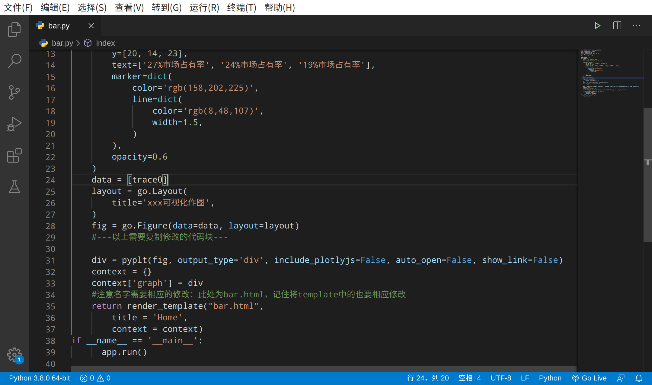 python的plotly與flask結(jié)合的可視化基本作圖講解